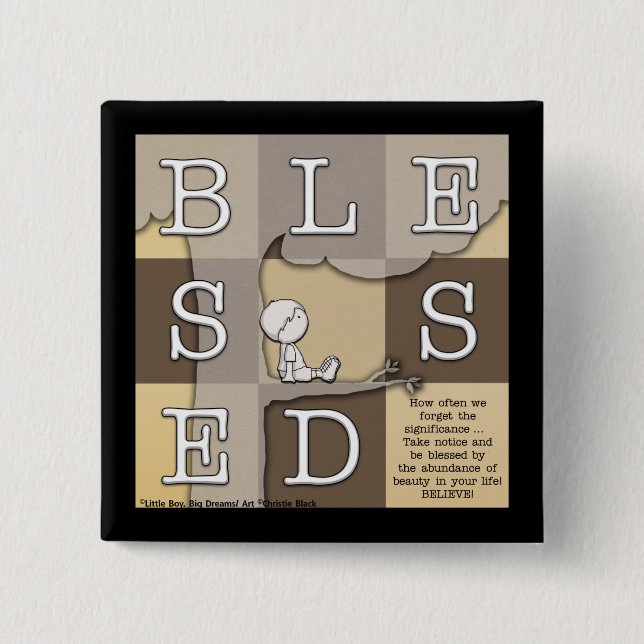 Blessed By  Abundance of Beauty 15 Cm Square Badge (Front)