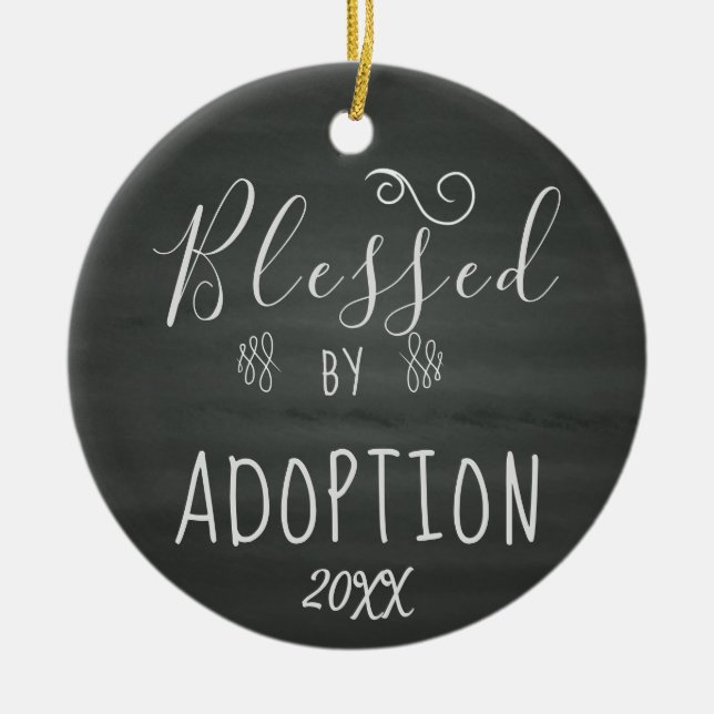 Blessed by Adoption - Foster Care, Adopt Gift Ceramic Tree Decoration (Front)