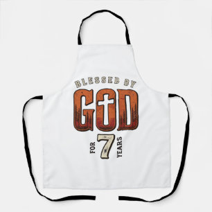 Blessed By God 7 Years Vintage Christian Shirt Apron