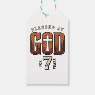 Blessed By God 7 Years Vintage Christian Shirt Gift Tags