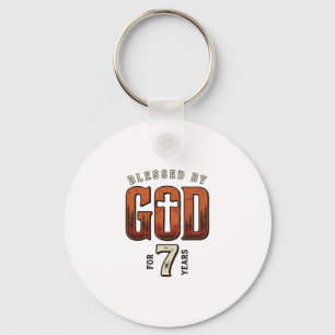 Blessed By God 7 Years Vintage Christian Shirt Key Ring