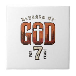 Blessed By God 7 Years Vintage Christian Shirt Tile