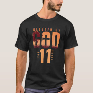 Blessed By God For 11 Years 11th Birthday Religiou T-Shirt