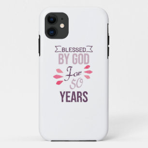 Blessed by God for 50 years, 50th birthday design Case-Mate iPhone Case