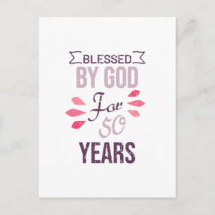 Blessed by God for 50 years, 50th birthday design Postcard