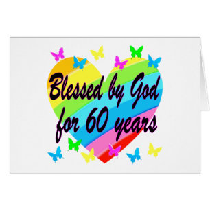 BLESSED BY GOD FOR 60 YEARS HEART DESIGN