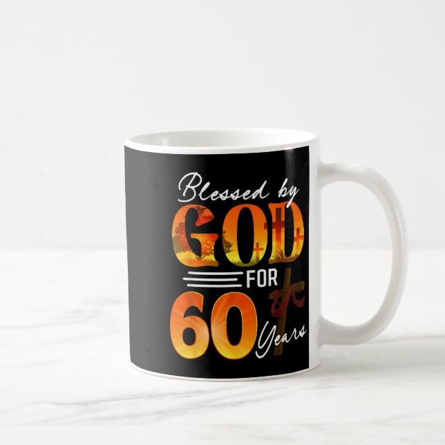 Blessed By God For 60 Years Old Gift 60th Birthday Coffee Mug (Right)