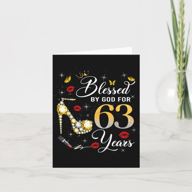 Blessed By God For 63 Years Old Women 63rd Birthda Card (Front)
