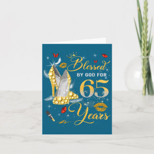Blessed By God For 65 Years Old Women 65th Birthda Card