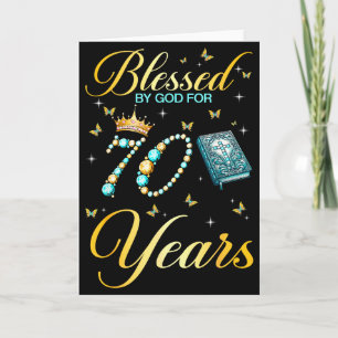 Blessed By God For 70 Years Old Christian Birthday Card