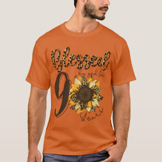Blessed By God For 90 Years Sunflower Leopard vint T-Shirt