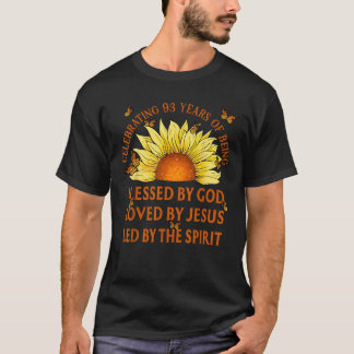 Blessed By God For 93 Years Sunflower Christian Bi T-Shirt