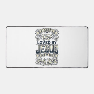 Blessed By God Jesus Holy Spirit Vintage Shirt Desk Mat