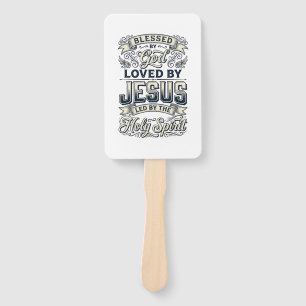 Blessed By God Jesus Holy Spirit Vintage Shirt Hand Fan