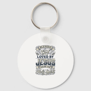 Blessed By God Jesus Holy Spirit Vintage Shirt Key Ring