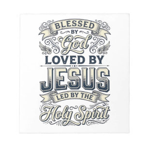 Blessed By God Jesus Holy Spirit Vintage Shirt Notepad