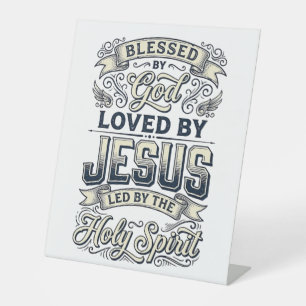 Blessed By God Jesus Holy Spirit Vintage Shirt Pedestal Sign