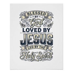 Blessed By God Jesus Holy Spirit Vintage Shirt Poster