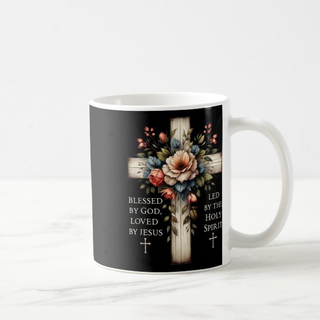 Blessed By God Loved By Jesus Funny Easter Jesus C Coffee Mug (Right)