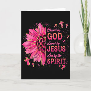 Blessed By God Loved By Jesus Sunflower Christian Card