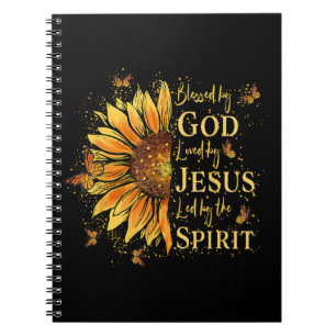 Blessed By God - Loved By Jesus, Sunflower Notebook