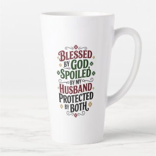 Blessed by God, Spoiled by Husband Latte Mug
