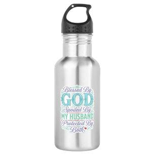 Blessed By God Spoiled By My Husband Shirt Design_ 532 Ml Water Bottle