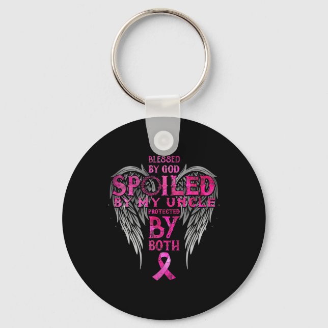 Blessed By God Spoiled By My Uncle Protected By Bo Key Ring (Front)
