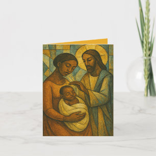 Blessed By Jesus African-American Greeting Card