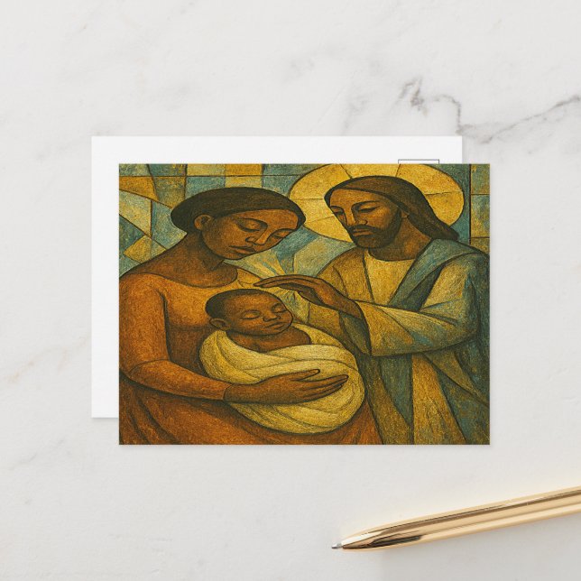 Blessed By Jesus African-American Postcard (Front/Back In Situ)