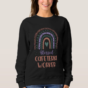 Blessed Cafeteria Worker Back To School Boho Rainb Sweatshirt
