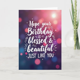Blessed Calligraphy Birthday Card
