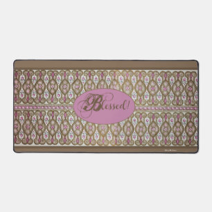 Blessed! Chocolate/Berry Desk Mat - Chocolate