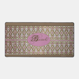 Blessed! Chocolate & Purple Desk Mat - Brown