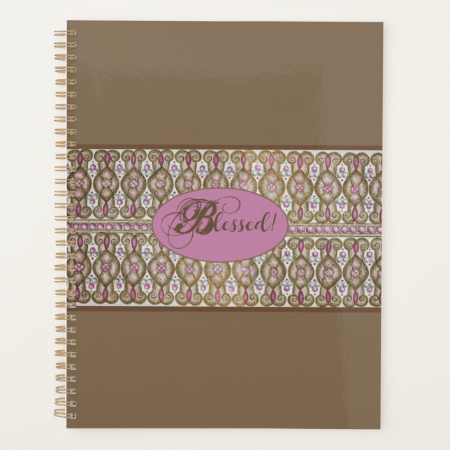 Blessed!  - Chocolate & Purple Planner (Brown) (Front)