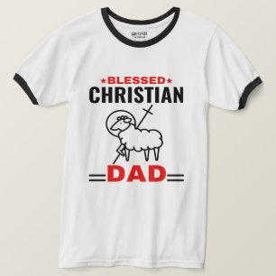 Blessed Christian Dad Basic Ringer T-Shirt