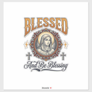 Blessed Christian Vintage Engraving T-Shirt Design