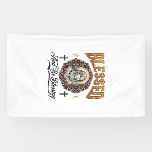 Blessed Christian Vintage Engraving T-Shirt Design Banner