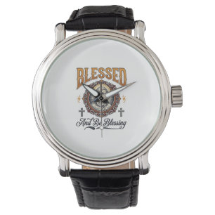 Blessed Christian Vintage Engraving T-Shirt Design Watch