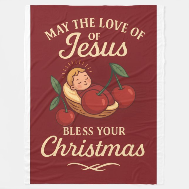 Blessed Christmas by Sweet Cherry Fleece Blanket (Front)