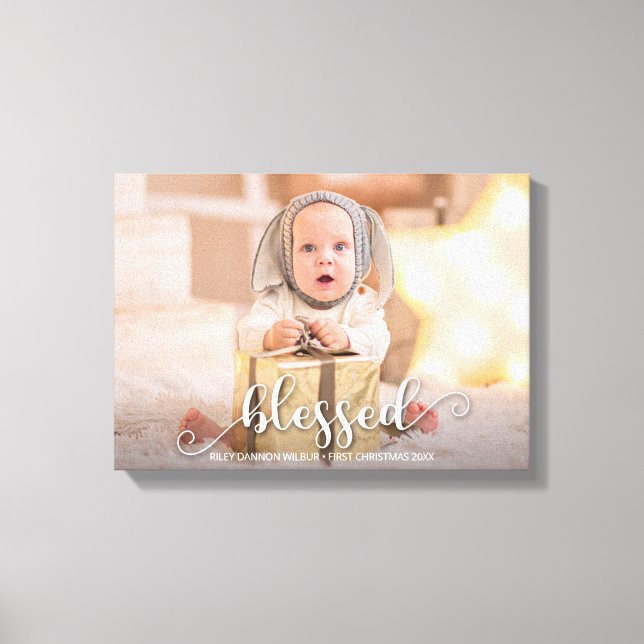BLESSED Christmas Holiday Photo Canvas Print (Front)