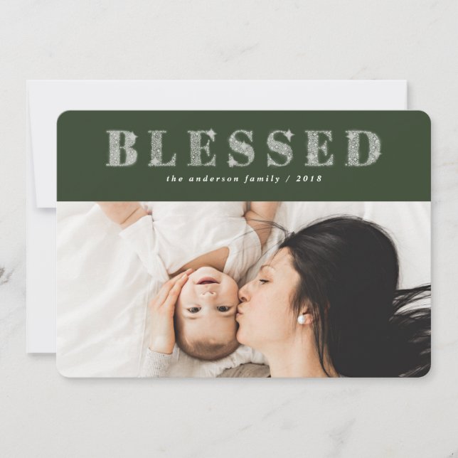 Blessed christmas photo holiday card (Front)