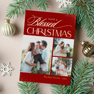 Blessed Christmas REAL FOIL Religious Holiday Card