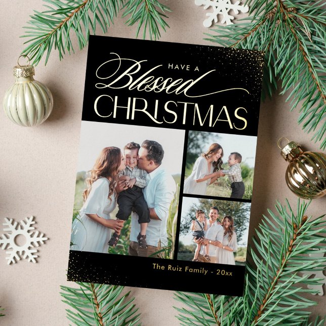 Blessed Christmas REAL FOIL Religious Holiday Card (Creator Uploaded)