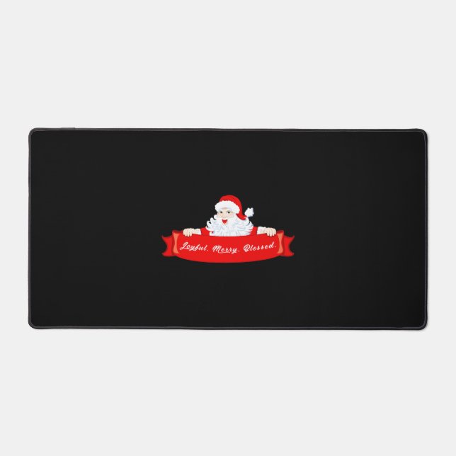 Blessed Christmas  Santa Christmas Desk Mat (Front)