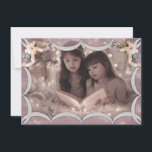 Blessed Christmas Transparent Pink Photo Card<br><div class="desc">A “Christmas Blessing” is a card with the Victorian look of floral swags and ribbons draped across the front and back. The message is “blessings” to your loved ones. The front design is opaque, framing your picture, but not detracting from it. The look is soft with neutral, earthy tones, and...</div>