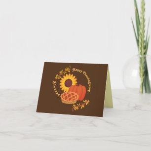 Blessed Classic Happy Thanksgiving Holiday Card