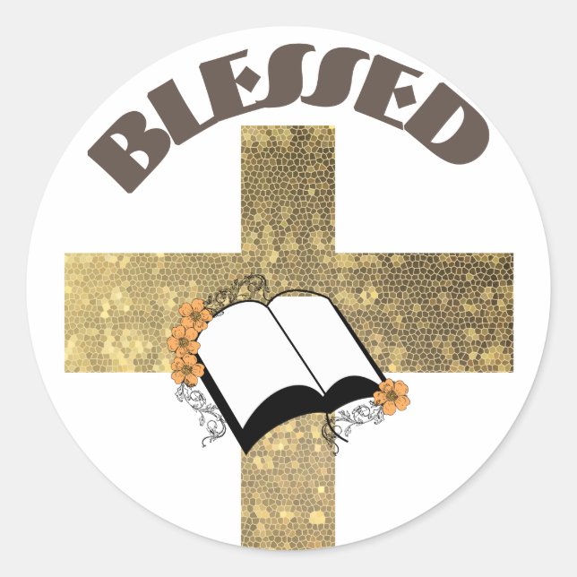 Blessed  classic round sticker (Front)