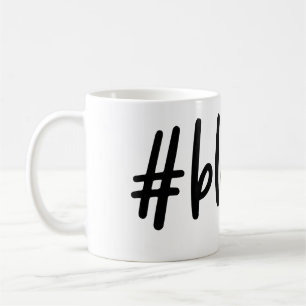 Blessed Coffee Mug Black & White Thankful Grateful