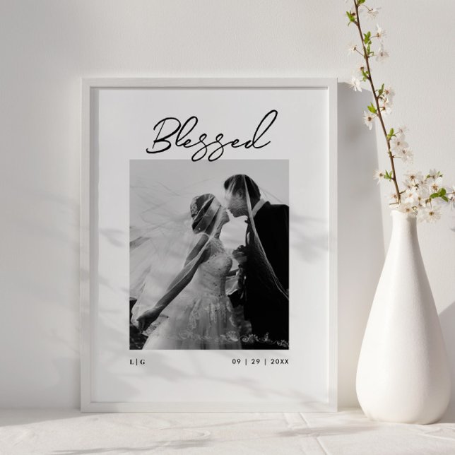 Blessed Couples Monogram Newlywed Gift Poster (Creator Uploaded)